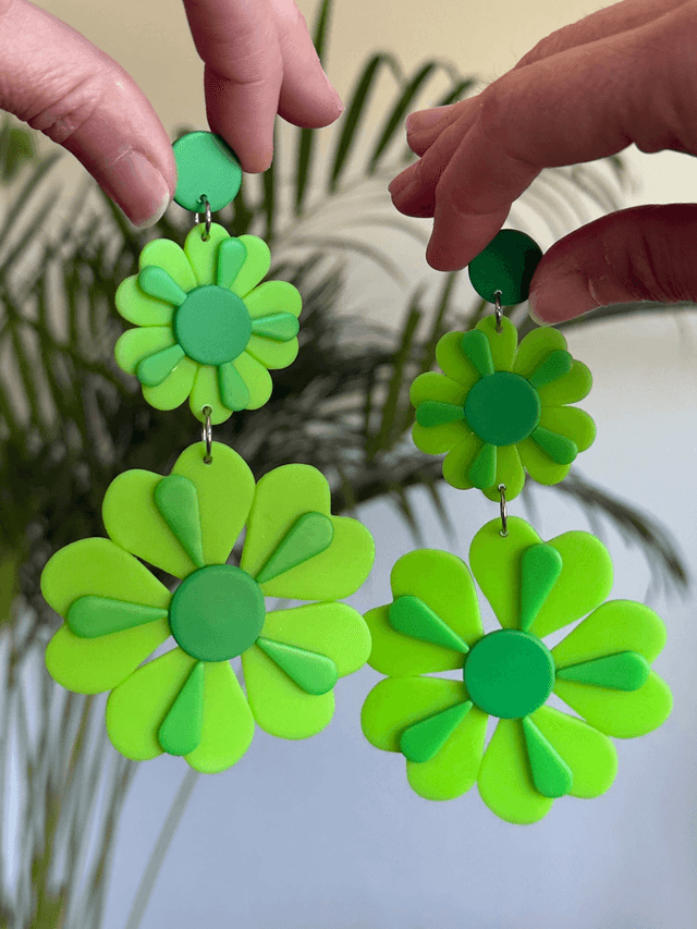 Groovy flowers maxi verde manzana